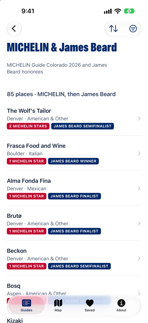 MICHELIN & James Beard list in Colorado Eats.