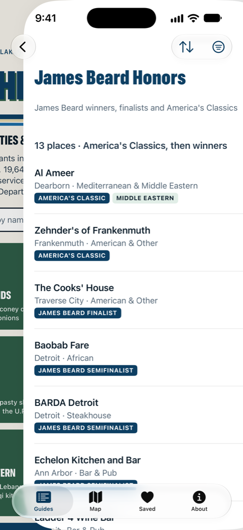 The James Beard honors list in Michigan Eats.